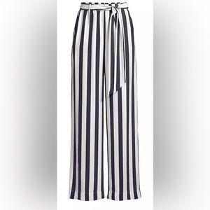 Frame black and white silk striped pants size medium